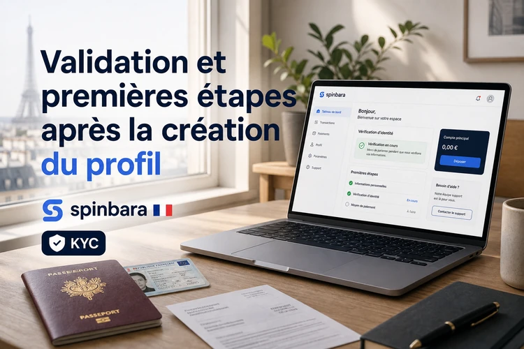 Validation et premières étapes après la création du profil
